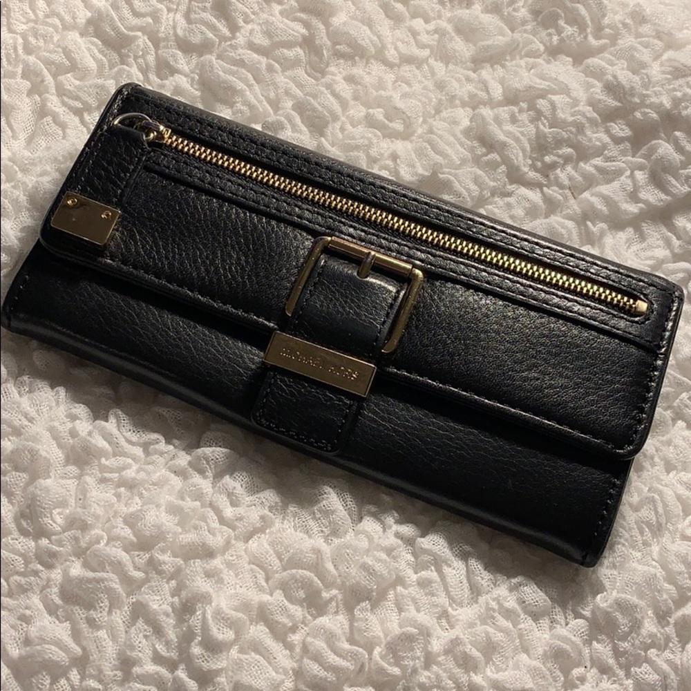 Michael Kors Black Leather Buckle Wallet